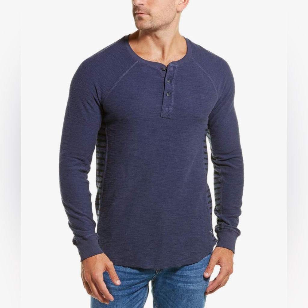 Nwot Men’s Mills Supply Henley Waffle Knit ~ Large